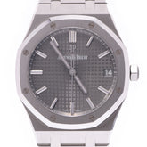 関税負担なし スイス製 高級 · 裏スケ 15500ST.OO.1220.ST.02 メンズ SS 腕時計 自動巻き グレー文字盤 新同 正規新品未開封 銀蔵