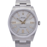 関税負担なし スイス製 高級 オイスターパーペチュアル 41 2021年11月 124300 メンズ SS 腕時計 自動巻き シルバー文字盤 Aランク 正規新品未開封 銀蔵