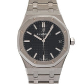 関税負担なし スイス製 高級 · 15500ST.OO.1220ST.03 メンズ SS 腕時計 自動巻き 黒文字盤 Aランク 正規新品未開封 銀蔵