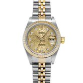 関税負担なし スイス製 高級クラシックモデル 10Pダイヤ 69173G W番(1996年頃製造) シャンパンコンピュータ/ダイヤモンド レディース 腕時計 自動巻き 送料無料 代金引換 銀蔵