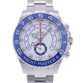 【送料無料】関税負担なし スイス製 高級 ヨットマスター2 2023年8月 116680 メンズ SS 腕時計 自動巻き ホワイト文字盤 未使用 銀蔵