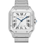 関税負担なし フランス製 高級 サントス ドゥ フランス製 高級 MM WSSA0029 ユニセックス 腕時計 自動巻き Aランク 正規新品未開封 銀蔵