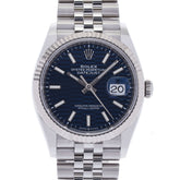 関税負担なし スイス製 高級 デイトジャスト 2023年7月 126234 メンズ SS/WG 腕時計 自動巻き ブライトブルー文字盤 未使用 銀蔵