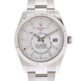 【送料無料】関税負担なし スイス製 高級 スカイドゥエラー ギャランティ(2022年08月) 326934 メンズ SS/WG 腕時計 自動巻き シルバー文字盤 未使用 銀蔵