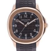 【送料無料】関税負担なし スイス製 高級 アクアノート 5167R-001 メンズ PG/ラバー 腕時計 自動巻き 黒文字盤 Aランク 正規新品未開封 銀蔵