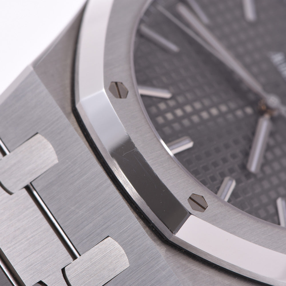 関税負担なし スイス製 高級 · 裏スケ 15500ST.OO.1220.ST.02 メンズ SS 腕時計 自動巻き グレー文字盤 新同 正規新品未開封 銀蔵