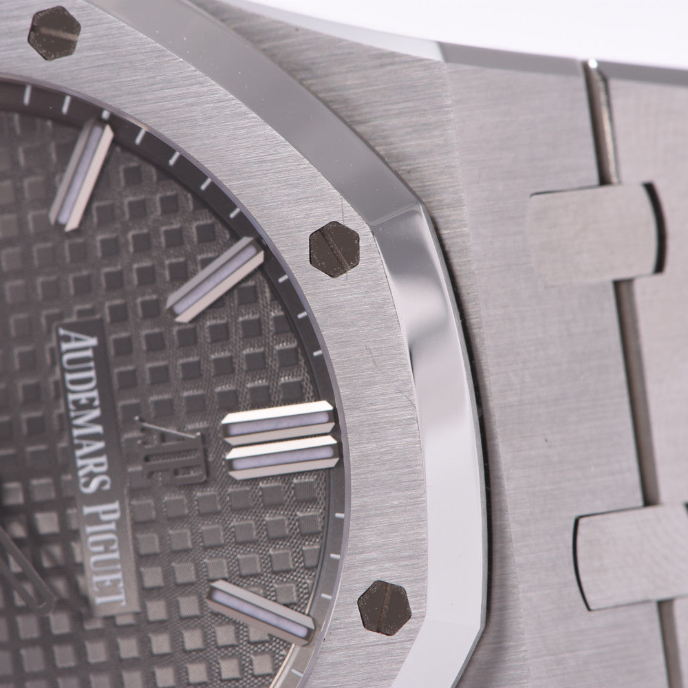 関税負担なし スイス製 高級 · 裏スケ 15500ST.OO.1220.ST.02 メンズ SS 腕時計 自動巻き グレー文字盤 新同 正規新品未開封 銀蔵