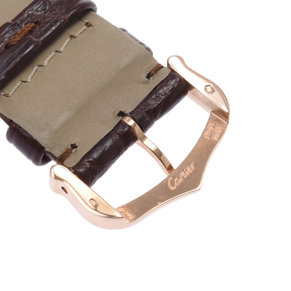 関税負担なし フランス製 高級 タンク ソロ XL W5200026 メンズ PG/SS/革 腕時計 自動巻き 白文字盤 Aランク 正規新品未開封 銀蔵