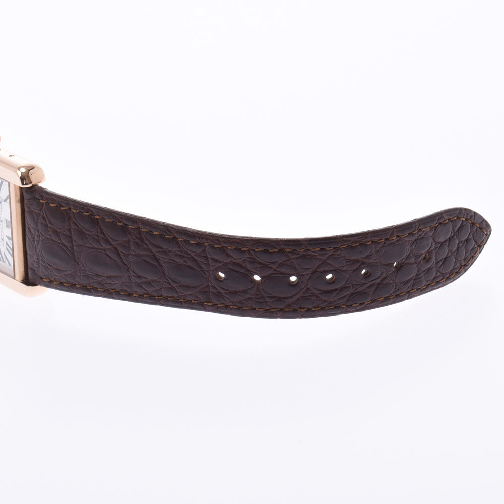 関税負担なし フランス製 高級 タンク ソロ XL W5200026 メンズ PG/SS/革 腕時計 自動巻き 白文字盤 Aランク 正規新品未開封 銀蔵