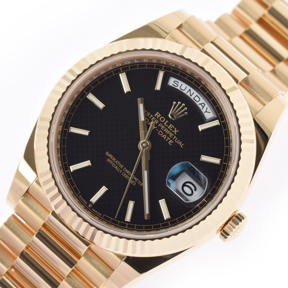 【送料無料】関税負担なし スイス製 高級 デイデイト40 228238 メンズ YG 腕時計 自動巻き ブラック文字盤 未使用 銀蔵