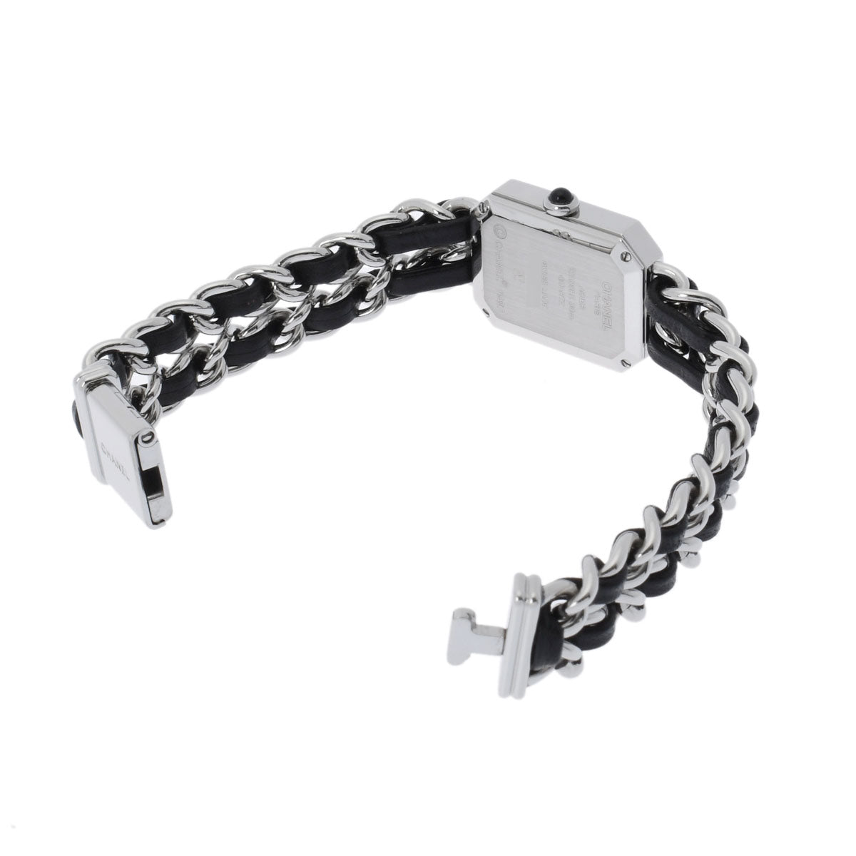 関税負担なし フランス製 高級 · Lサイズ H0451 レディース SS/革 腕時計 クオーツ 黒文字盤 Aランク 正規新品未開封 銀蔵