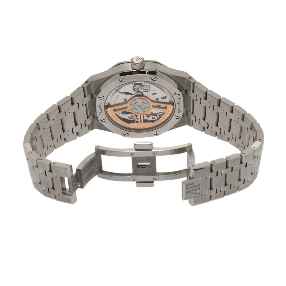 関税負担なし スイス製 高級 · 15500ST.OO.1220ST.03 メンズ SS 腕時計 自動巻き 黒文字盤 Aランク 正規新品未開封 銀蔵