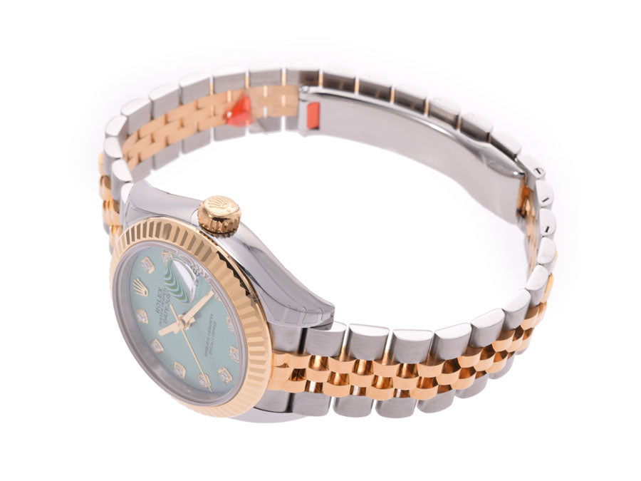 スイス製 高級 · 279173G 10Pダイヤ グリーン文字盤 ランダム番 レディース SS/YG 自動巻 時計 未使用 美品 関税負担なし 箱 新ギャラ 送料無料 代金引換 銀蔵