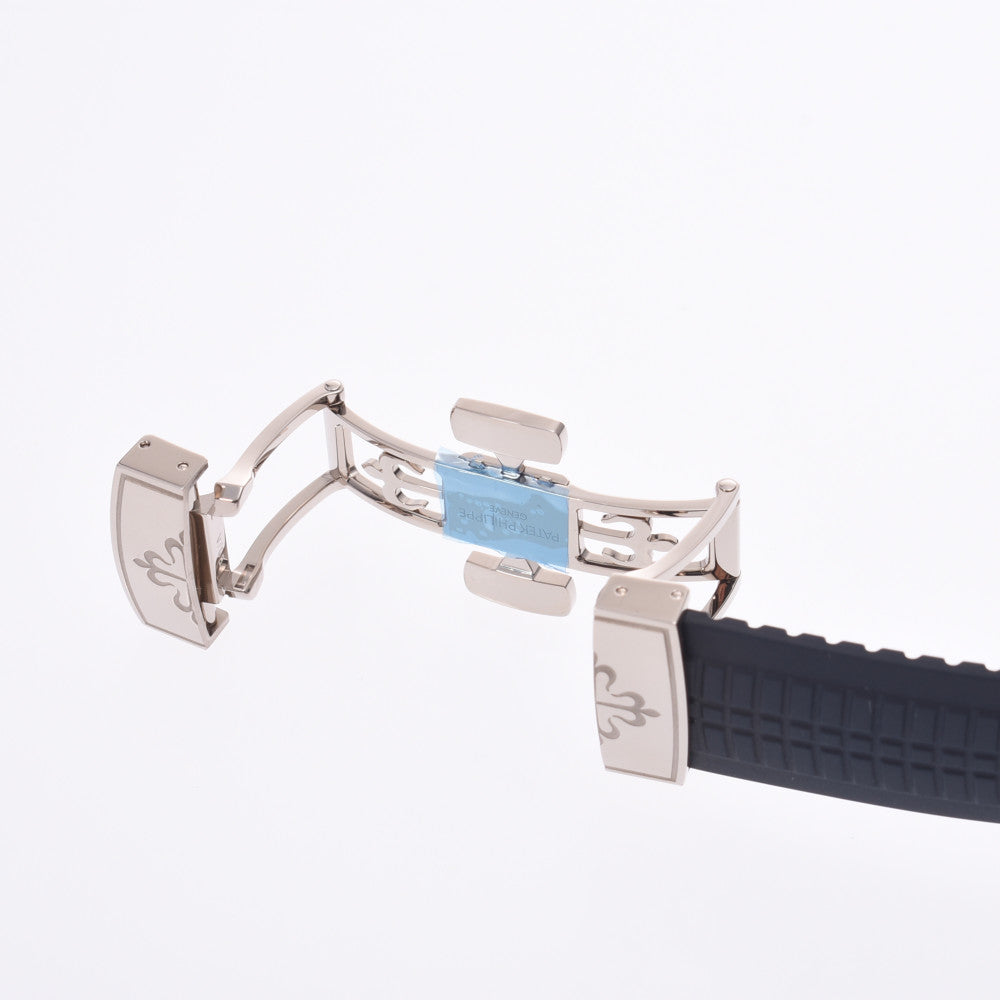 【送料無料】関税負担なし スイス製 高級 アクアノート 20周年記念モデル 5168G-001 メンズ WG/ラバー 腕時計 自動巻き ブルー文字盤 未使用 銀蔵