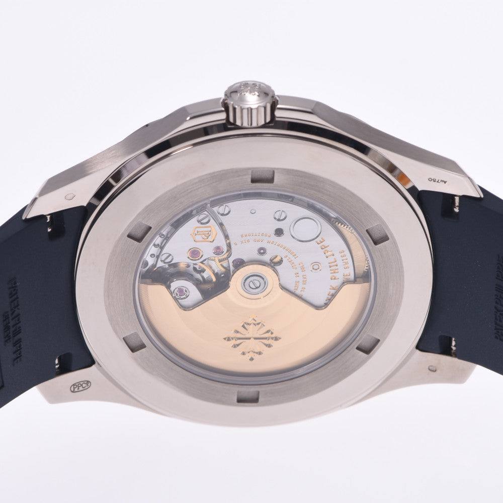 【送料無料】関税負担なし スイス製 高級 アクアノート 20周年記念モデル 5168G-001 メンズ WG/ラバー 腕時計 自動巻き ブルー文字盤 未使用 銀蔵