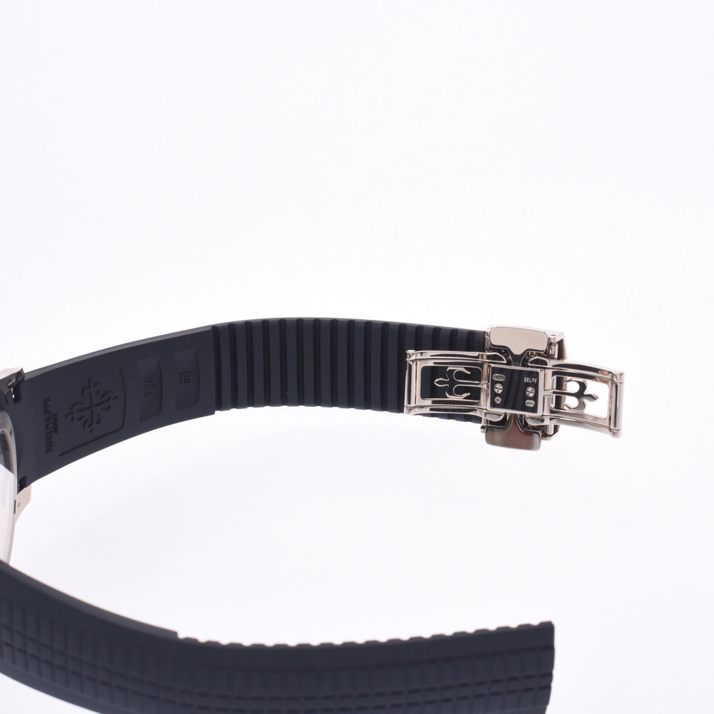 【送料無料】関税負担なし スイス製 高級 アクアノート 20周年記念モデル 5168G-001 メンズ WG/ラバー 腕時計 自動巻き ブルー文字盤 未使用 銀蔵