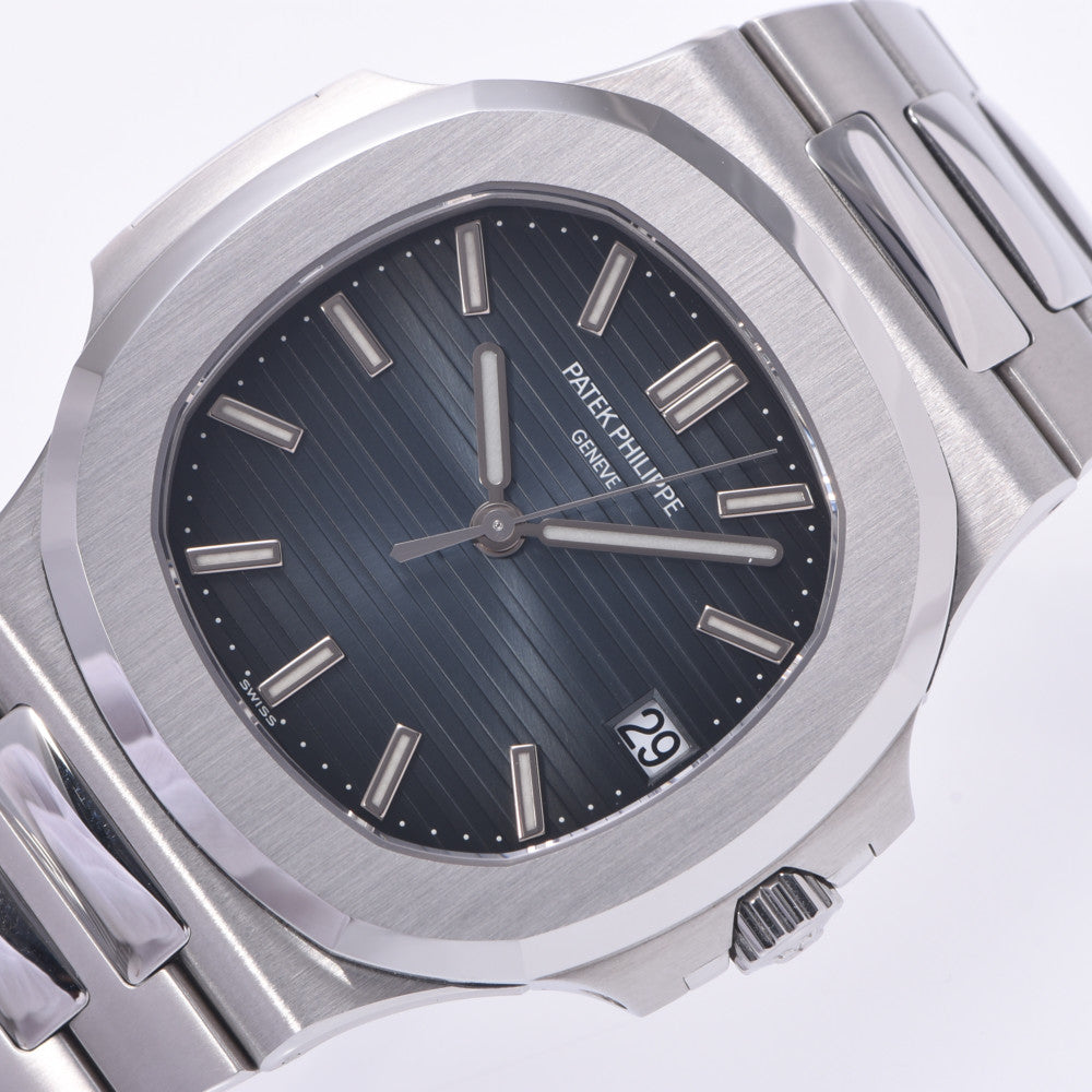 関税負担なし スイス製 高級 · 5711/1A-010 メンズ SS 腕時計 自動巻き ブラックブルー文字盤 Aランク 正規新品未開封 銀蔵