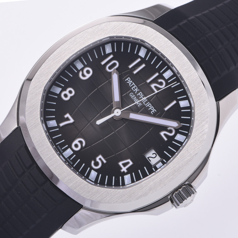 【送料無料】関税負担なし スイス製 高級 アクアノート エクストララージ 5167A-001 メンズ SS/ラバー 腕時計 自動巻き 黒文字盤 Aランク 正規新品未開封 銀蔵