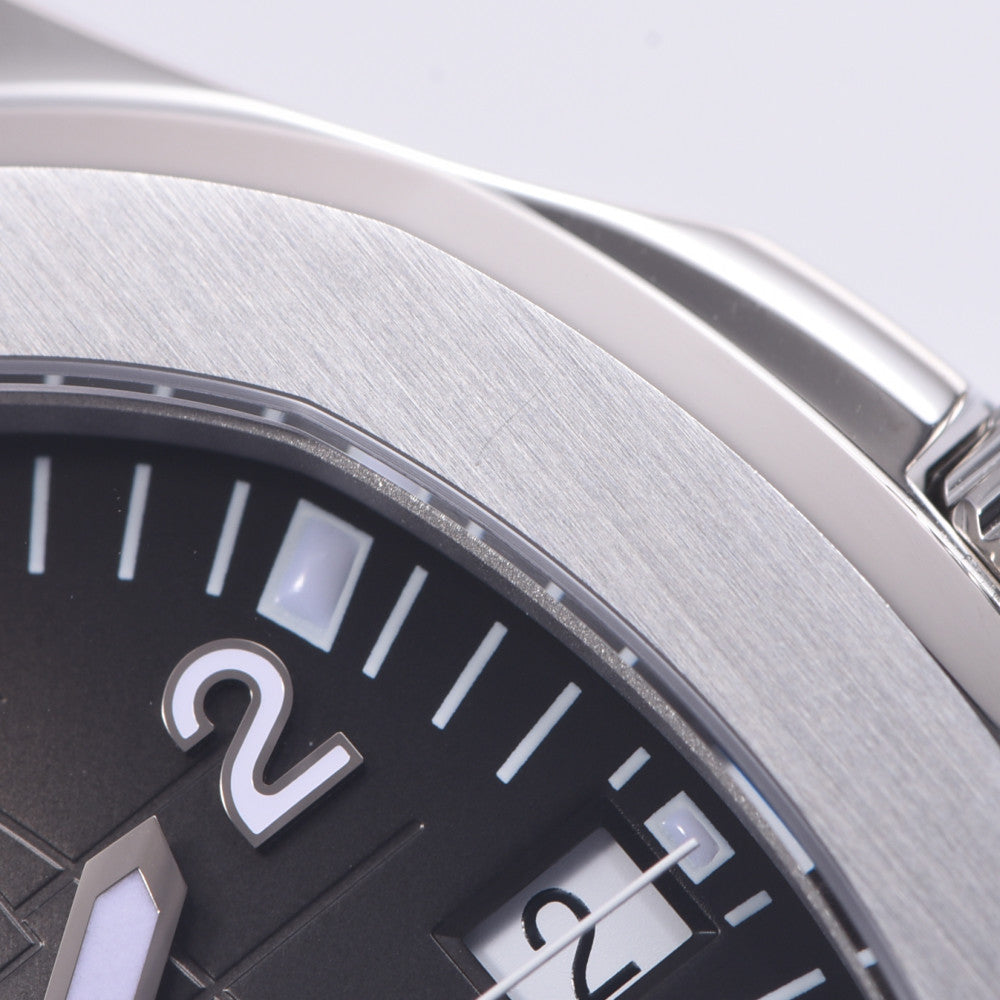 【送料無料】関税負担なし スイス製 高級 アクアノート エクストララージ 5167A-001 メンズ SS/ラバー 腕時計 自動巻き 黒文字盤 Aランク 正規新品未開封 銀蔵