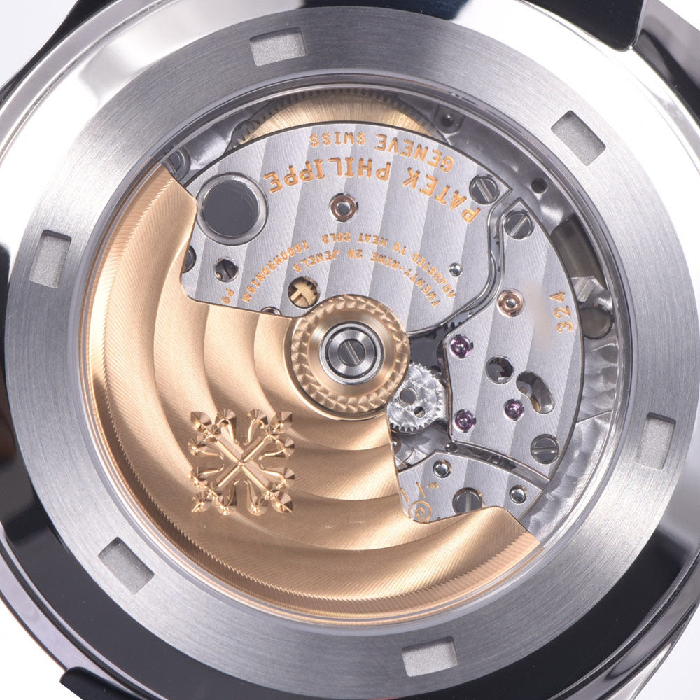 【送料無料】関税負担なし スイス製 高級 アクアノート エクストララージ 5167A-001 メンズ SS/ラバー 腕時計 自動巻き 黒文字盤 Aランク 正規新品未開封 銀蔵