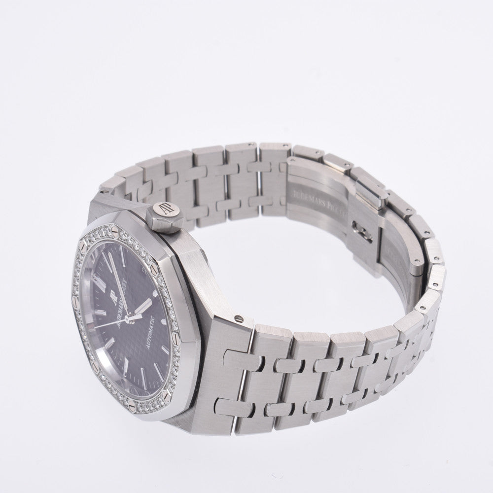 【送料無料】関税負担なし スイス製 高級 · ベゼルダイヤ 15451ST.ZZ.1256ST.01 メンズ SS 腕時計 自動巻き 黒文字盤 Aランク 正規新品未開封 銀蔵