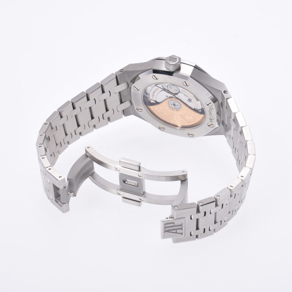 【送料無料】関税負担なし スイス製 高級 · ベゼルダイヤ 15451ST.ZZ.1256ST.01 メンズ SS 腕時計 自動巻き 黒文字盤 Aランク 正規新品未開封 銀蔵