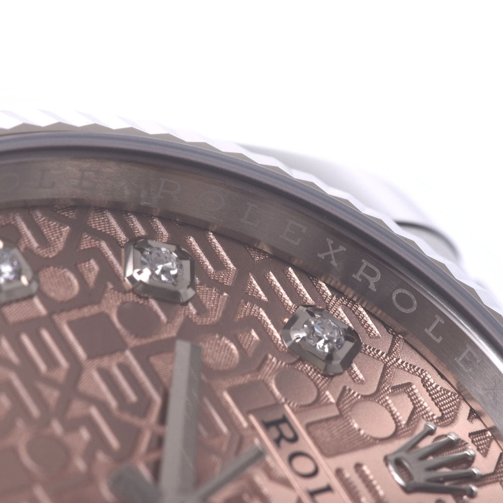 【送料無料】関税負担なし スイス製 高級 デイトジャスト 10Pダイヤ 126234G メンズ SS 腕時計 自動巻き ピンク彫りコンピューター文字盤 未使用 銀蔵