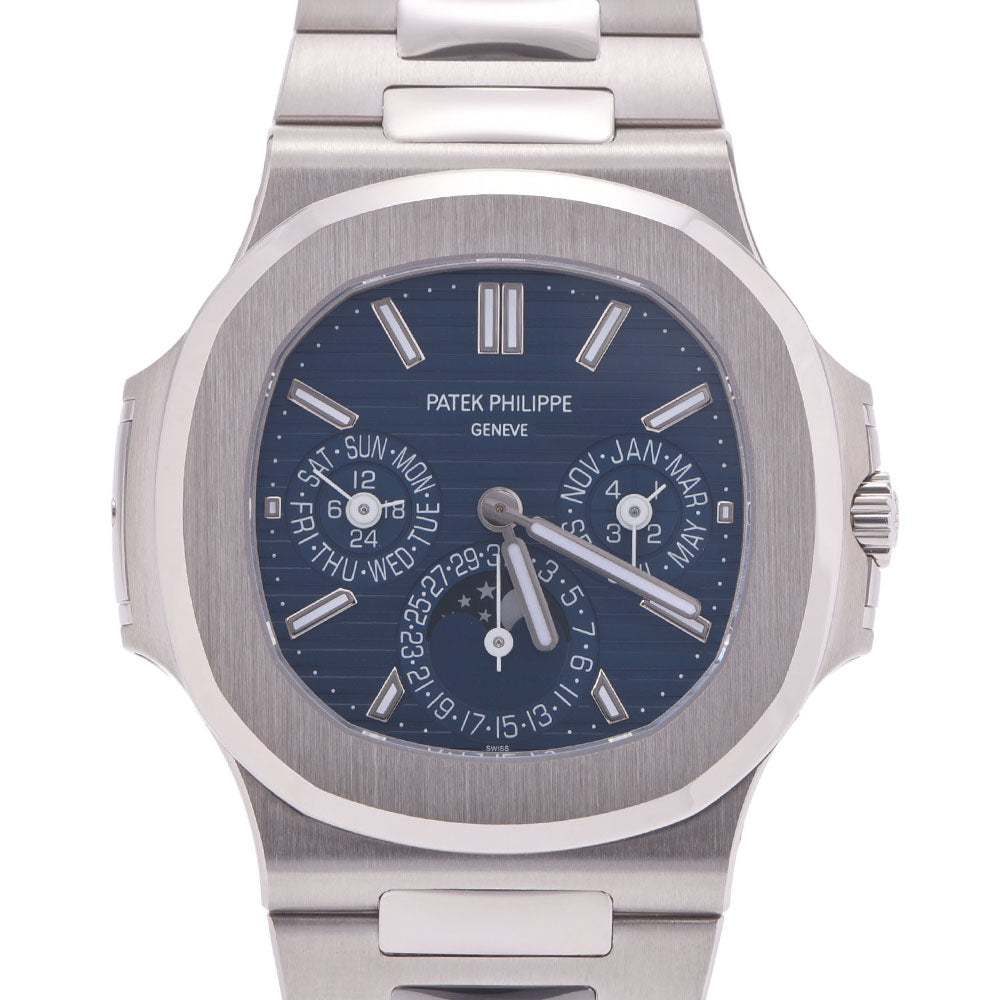 【2021年7月未使用】関税負担なし スイス製 高級 · パーペチュアルカレンダー 5740/1G-001 WG 時計 自動巻き ブルー文字盤 未使用 銀蔵