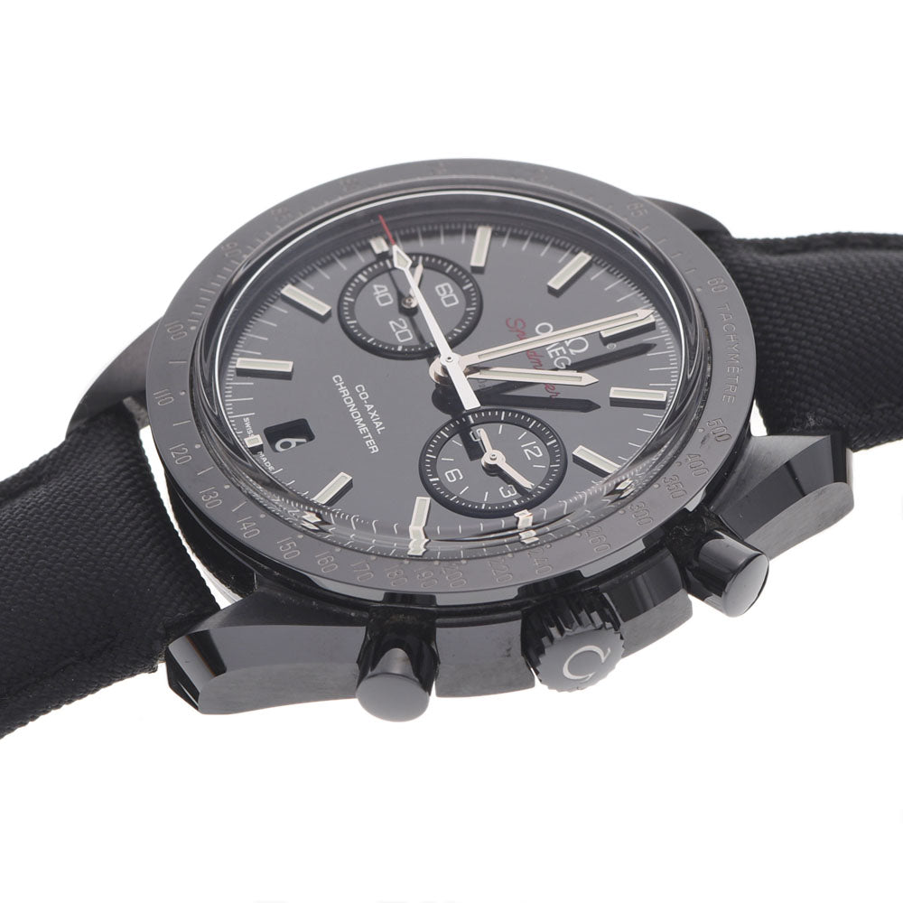 関税負担なし スイス製 クロノグラフ ダークサイドオブザムーン 311.92.44.51.01.003 メンズ 黒セラミック/ナイロン/革 腕時計 自動巻き 黒文字盤 Aランク 正規新品未開封 銀蔵
