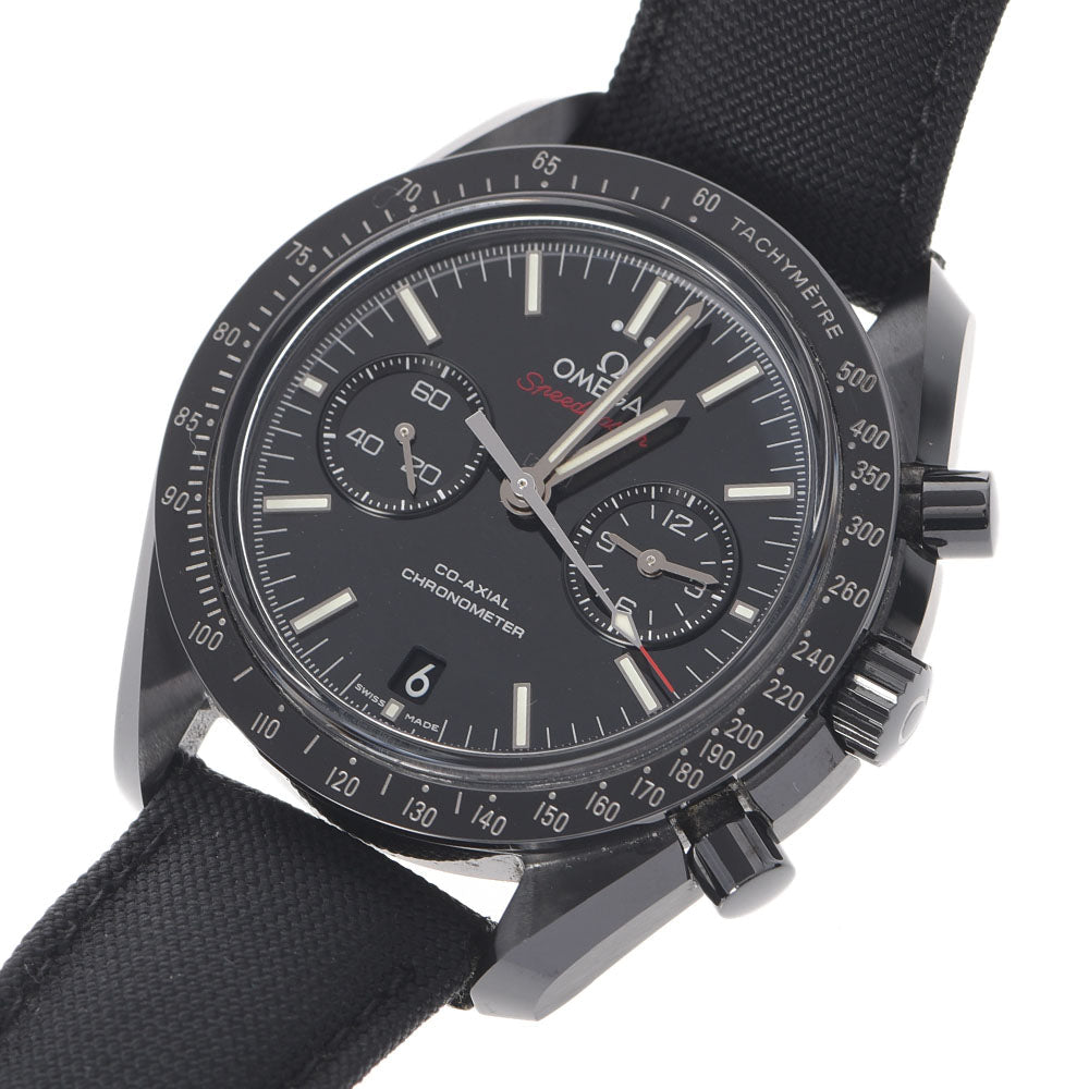 関税負担なし スイス製 クロノグラフ ダークサイドオブザムーン 311.92.44.51.01.003 メンズ 黒セラミック/ナイロン/革 腕時計 自動巻き 黒文字盤 Aランク 正規新品未開封 銀蔵