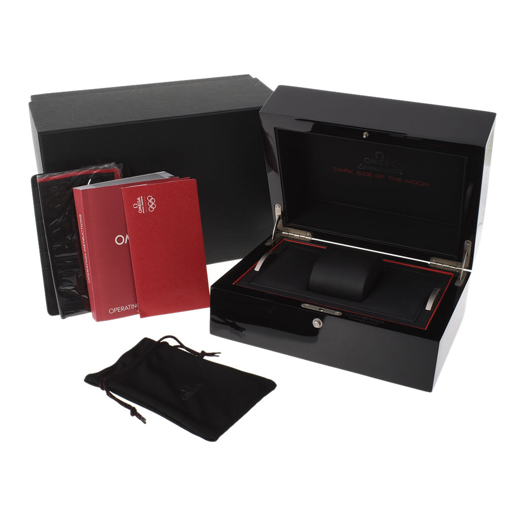 関税負担なし スイス製 クロノグラフ ダークサイドオブザムーン 311.92.44.51.01.003 メンズ 黒セラミック/ナイロン/革 腕時計 自動巻き 黒文字盤 Aランク 正規新品未開封 銀蔵