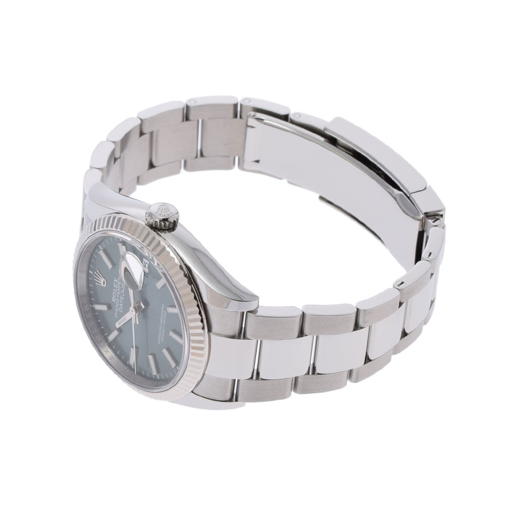 【送料無料】関税負担なし スイス製 高級 デイトジャスト 126234 メンズ SS/WG 腕時計 自動巻き ミントグリーン文字盤 未使用 銀蔵