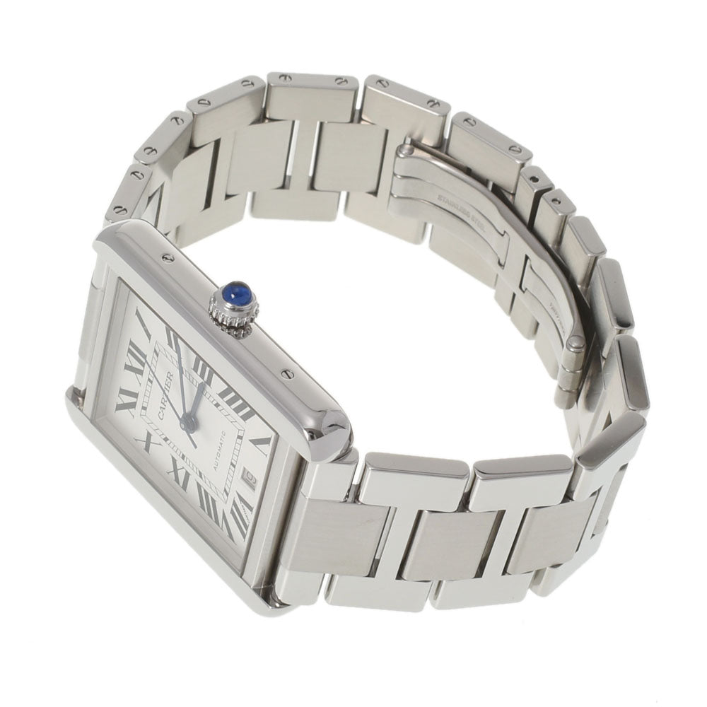 関税負担なし フランス製 高級 タンク ソロ XL W5200028 メンズ SS 腕時計 自動巻き シルバー文字盤 Aランク 正規新品未開封 銀蔵