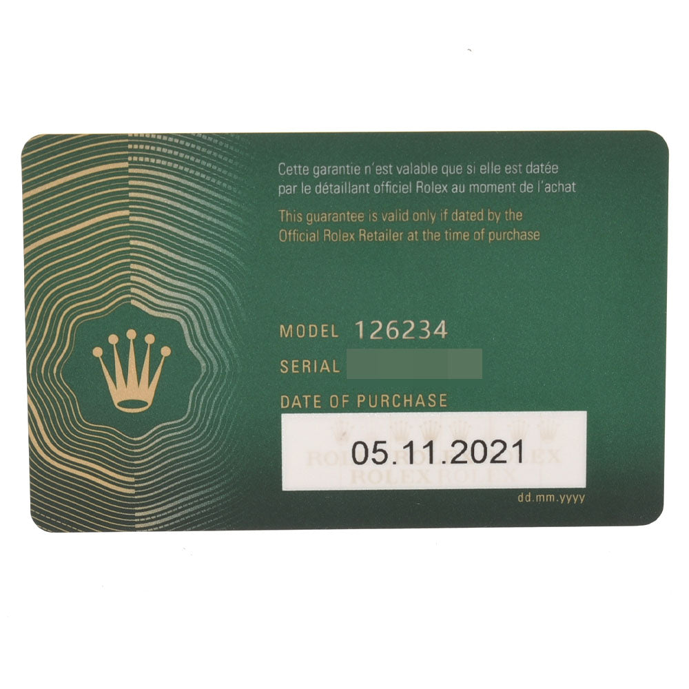 【送料無料】関税負担なし スイス製 高級 デイトジャスト 126234 メンズ SS/WG 腕時計 自動巻き 白文字盤 Aランク 正規新品未開封 銀蔵