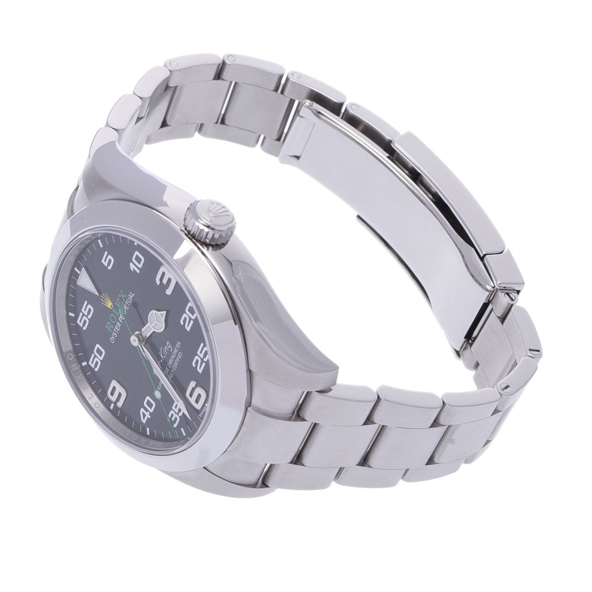 関税負担なし スイス製 高級 エアキング 116900 メンズ SS 腕時計 自動巻き 黒文字盤 Aランク 正規新品未開封 銀蔵