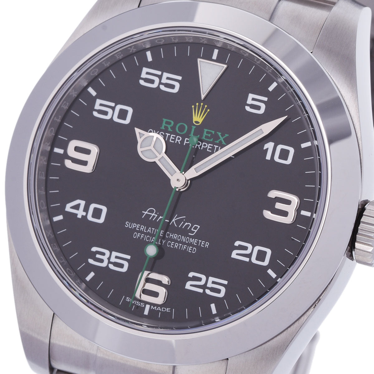 関税負担なし スイス製 高級 エアキング 116900 メンズ SS 腕時計 自動巻き 黒文字盤 Aランク 正規新品未開封 銀蔵