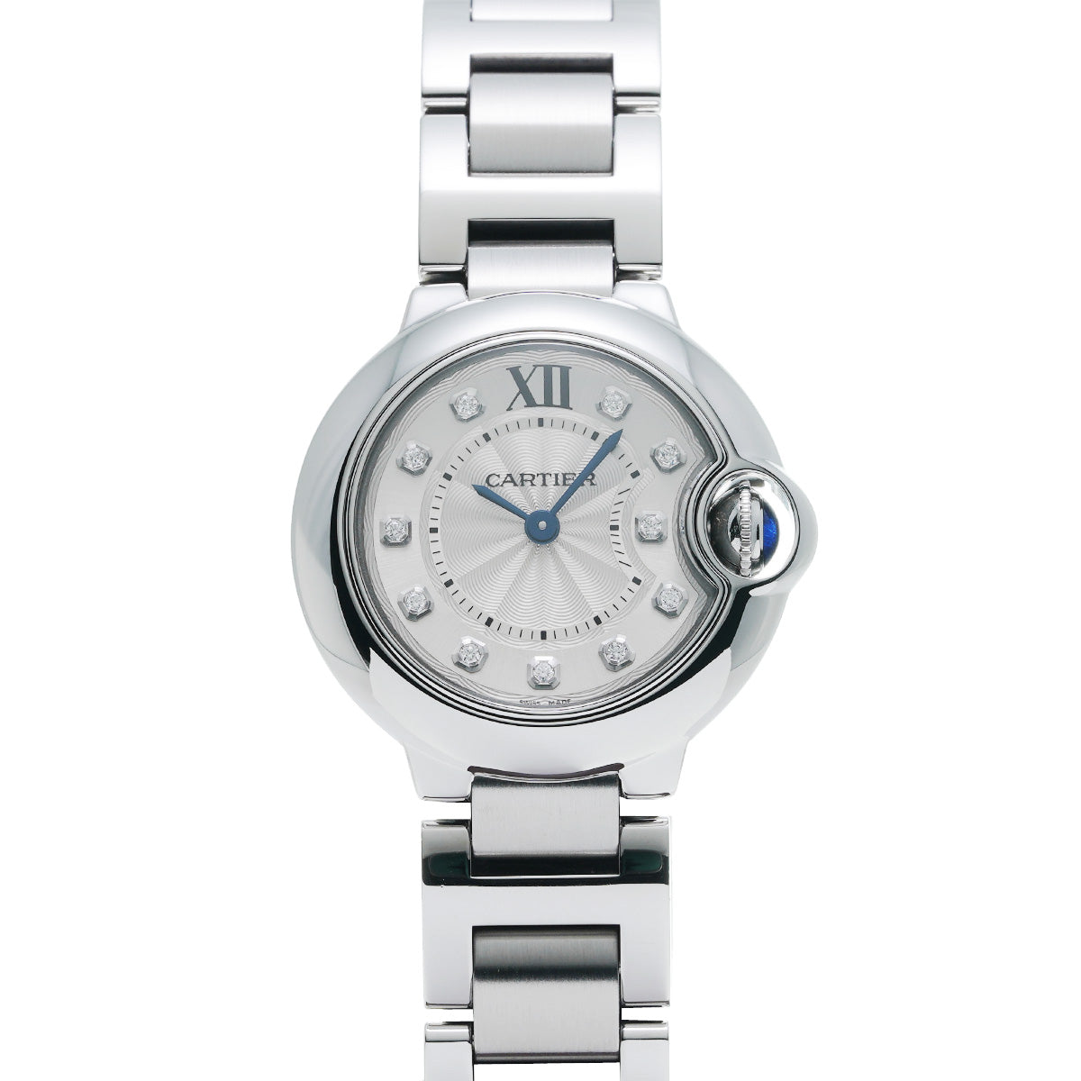 フランス製 高級 送料無料 代金引換 28mm 11Pダイヤ WE902073 シルバー/ダイヤモンド レディース 腕時計 クォーツ 送料無料 代金引換 銀蔵