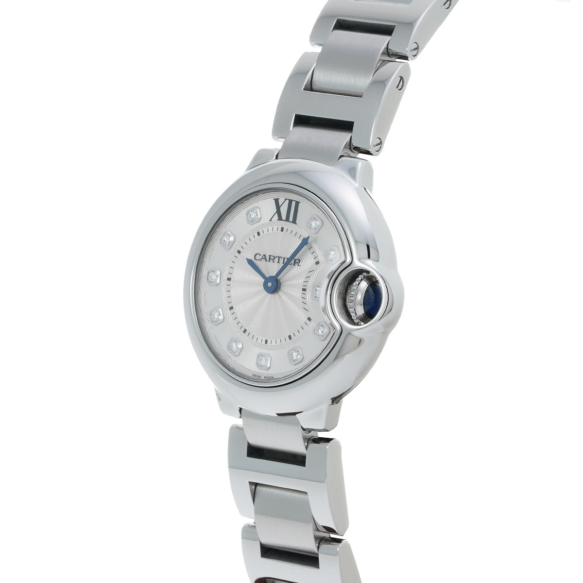 フランス製 高級 送料無料 代金引換 28mm 11Pダイヤ WE902073 シルバー/ダイヤモンド レディース 腕時計 クォーツ 送料無料 代金引換 銀蔵
