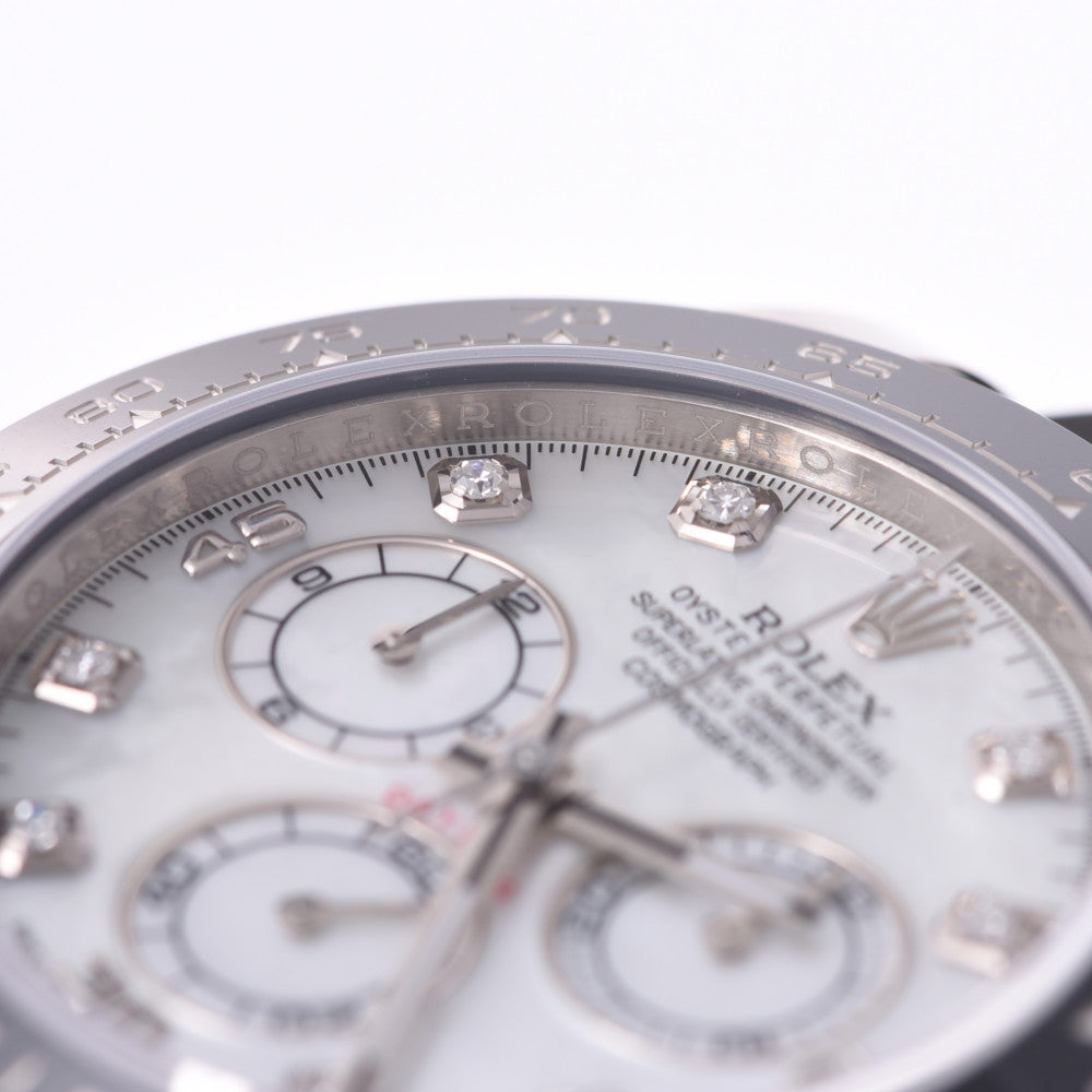 【関税負担なし】関税負担なし スイス製 高級 · 8Pダイヤ 116519LNNG メンズ WG/ラバー 腕時計 自動巻き ホワイトシェル文字盤 未使用 銀蔵