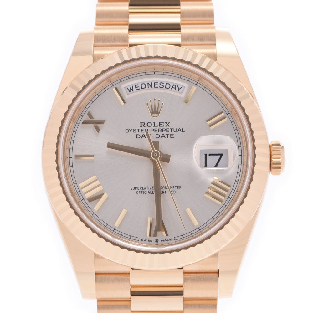 【送料無料】関税負担なし スイス製 高級 デイデイト  228238 メンズ YG 腕時計 自動巻き シルバー文字盤 未使用 銀蔵