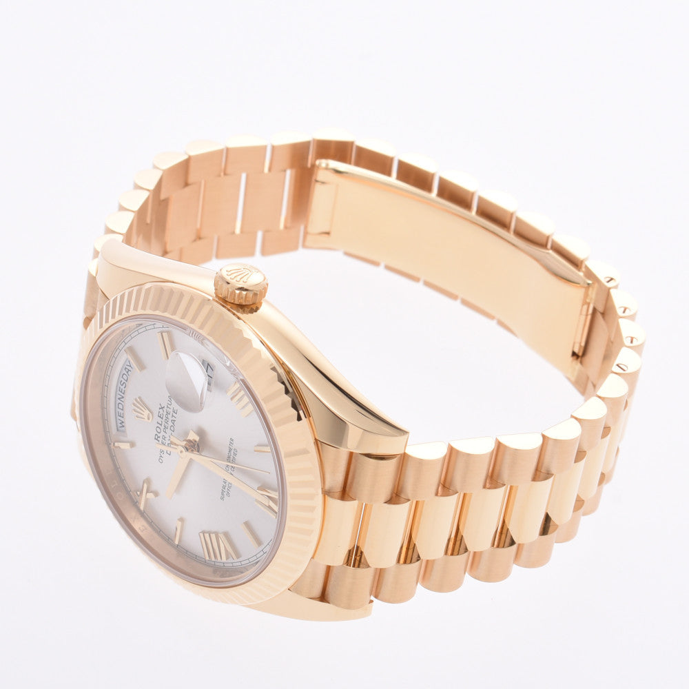 【送料無料】関税負担なし スイス製 高級 デイデイト  228238 メンズ YG 腕時計 自動巻き シルバー文字盤 未使用 銀蔵