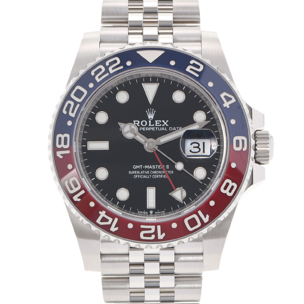 【送料無料】関税負担なし スイス製 高級 GMTマスター2 青/赤ベゼル ジュビリーブレス 126710BLRO メンズ SS 腕時計 自動巻き 黒文字盤 未使用 銀蔵