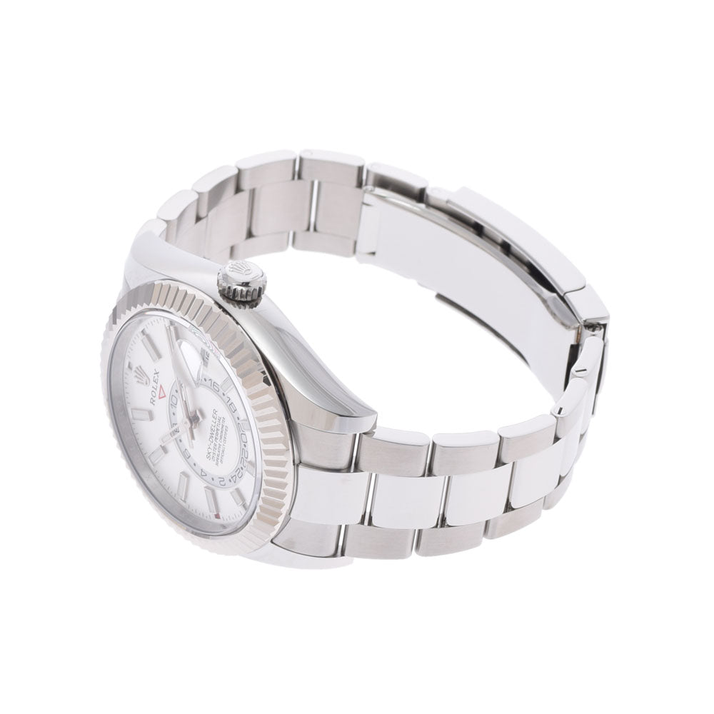 【送料無料】関税負担なし スイス製 高級 スカイドゥエラー ギャランティ(2022年08月)  326934 メンズ SS/WG 腕時計 自動巻き シルバー文字盤 未使用 銀蔵