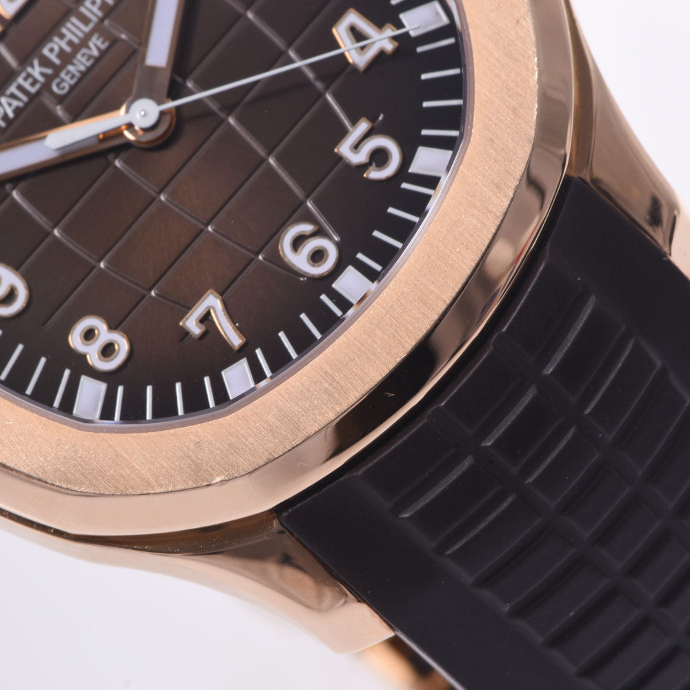 【送料無料】関税負担なし スイス製 高級 アクアノート 5167R-001 メンズ PG/ラバー 腕時計 自動巻き 黒文字盤 Aランク 正規新品未開封 銀蔵