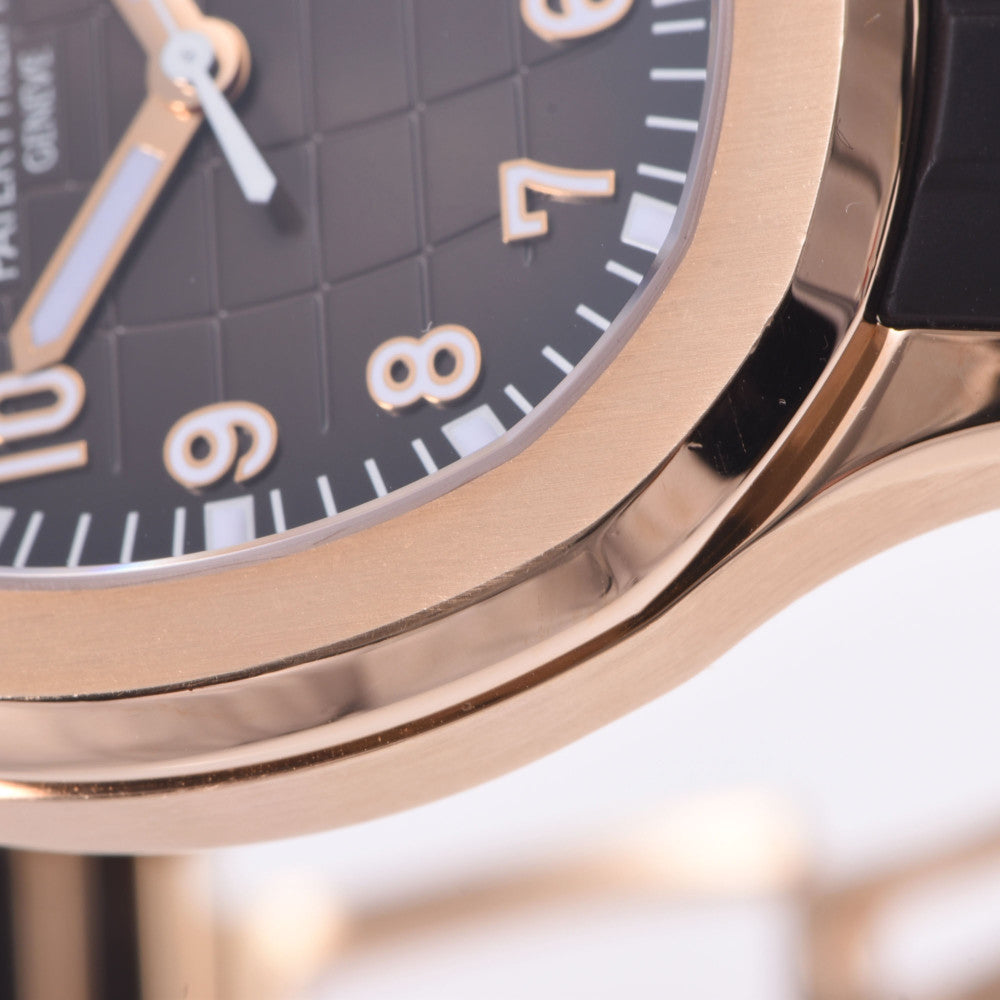 【送料無料】関税負担なし スイス製 高級 アクアノート 5167R-001 メンズ PG/ラバー 腕時計 自動巻き 黒文字盤 Aランク 正規新品未開封 銀蔵