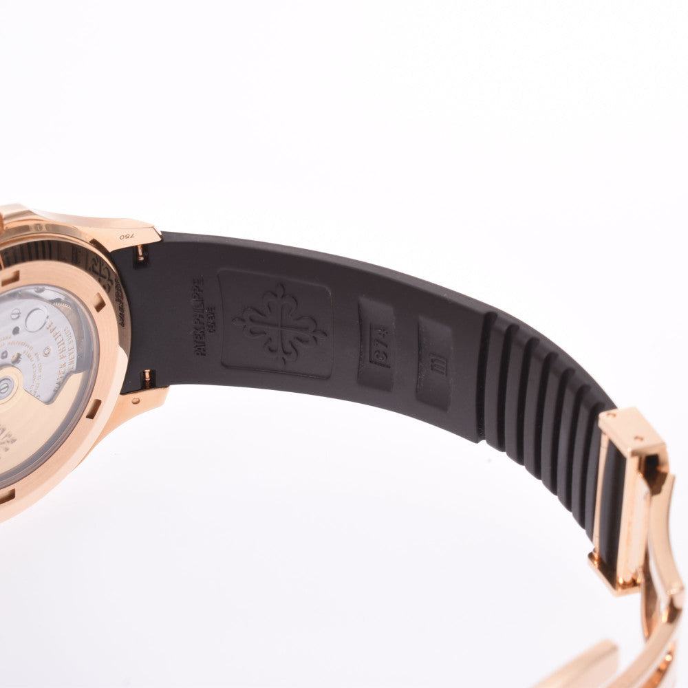 【送料無料】関税負担なし スイス製 高級 アクアノート 5167R-001 メンズ PG/ラバー 腕時計 自動巻き 黒文字盤 Aランク 正規新品未開封 銀蔵