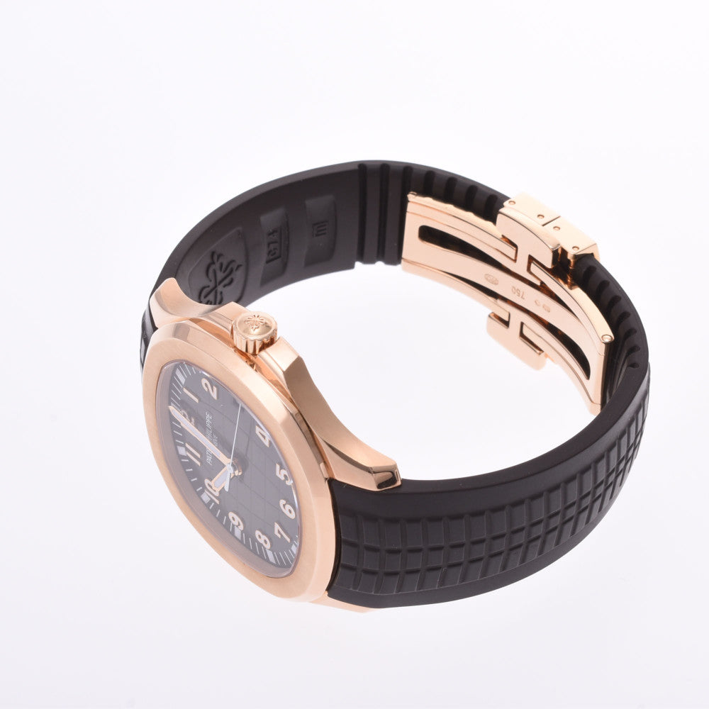 【送料無料】関税負担なし スイス製 高級 アクアノート 5167R-001 メンズ PG/ラバー 腕時計 自動巻き 黒文字盤 Aランク 正規新品未開封 銀蔵