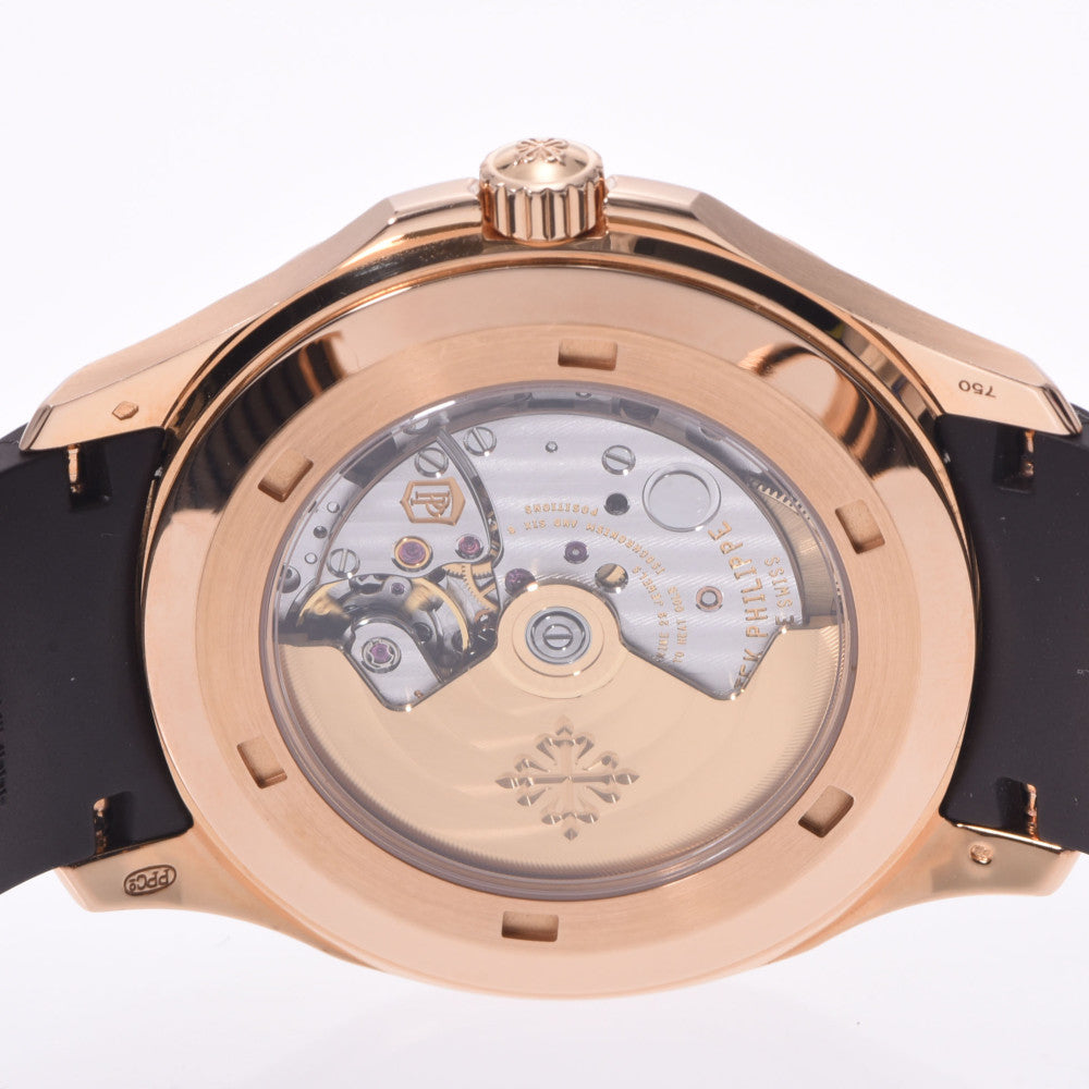 【送料無料】関税負担なし スイス製 高級 アクアノート 5167R-001 メンズ PG/ラバー 腕時計 自動巻き 黒文字盤 Aランク 正規新品未開封 銀蔵