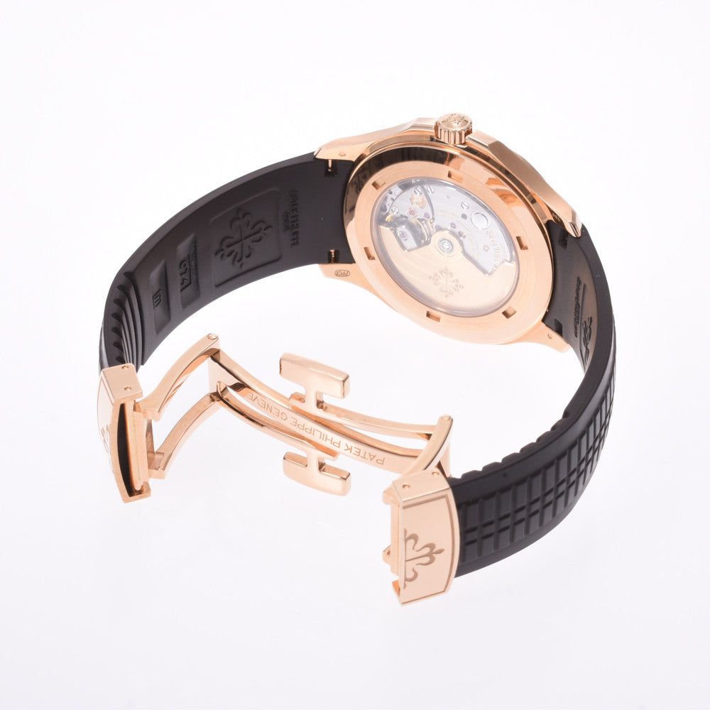 【送料無料】関税負担なし スイス製 高級 アクアノート 5167R-001 メンズ PG/ラバー 腕時計 自動巻き 黒文字盤 Aランク 正規新品未開封 銀蔵