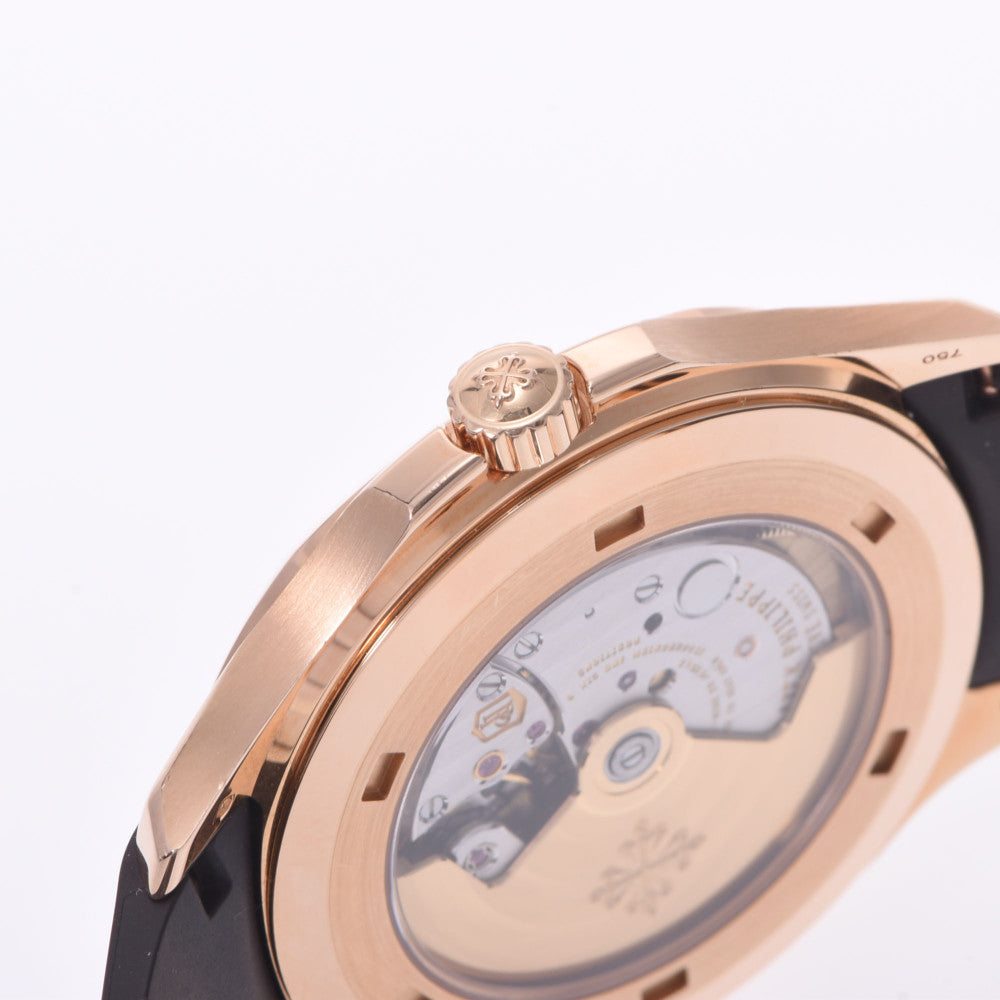 【送料無料】関税負担なし スイス製 高級 アクアノート 5167R-001 メンズ PG/ラバー 腕時計 自動巻き 黒文字盤 Aランク 正規新品未開封 銀蔵